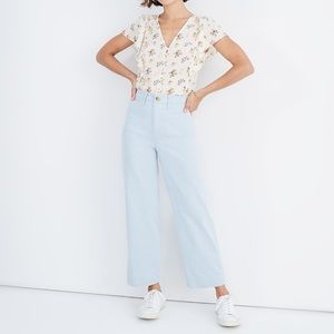 Madewell Slim Emmett Wide-Leg Crop Pants in Speckle